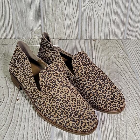 Lucky Brand Cahill Animal Print Leather Slip On Loafer Flats Womens Size 5 NEW - Picture 9 of 11